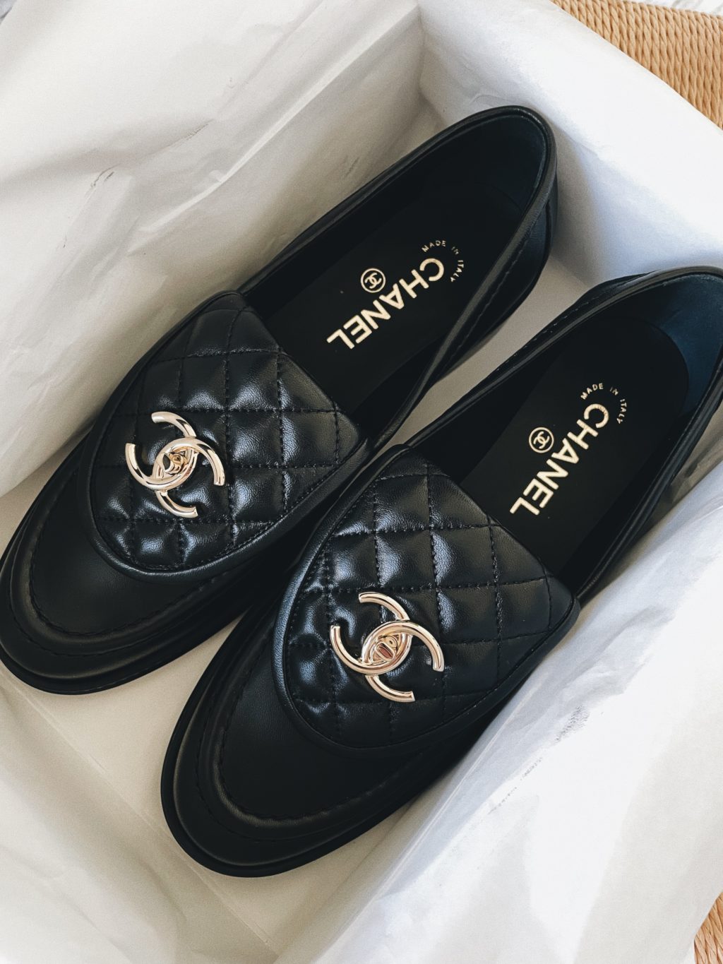 chanel penny loafers