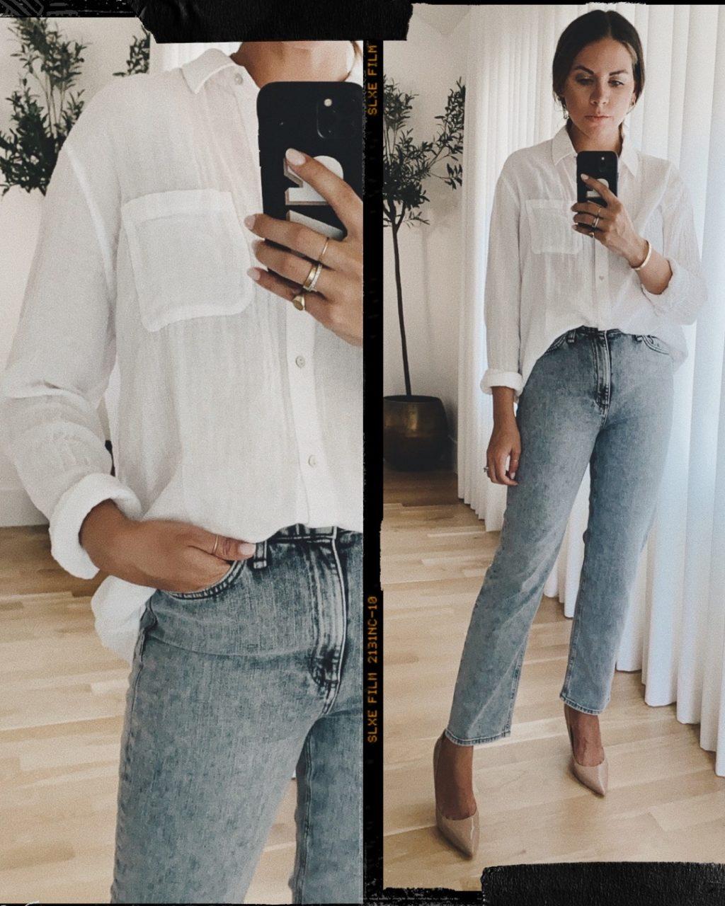 Nordstrom Anniversary Sale 2020 Try On White Shirt Jeans