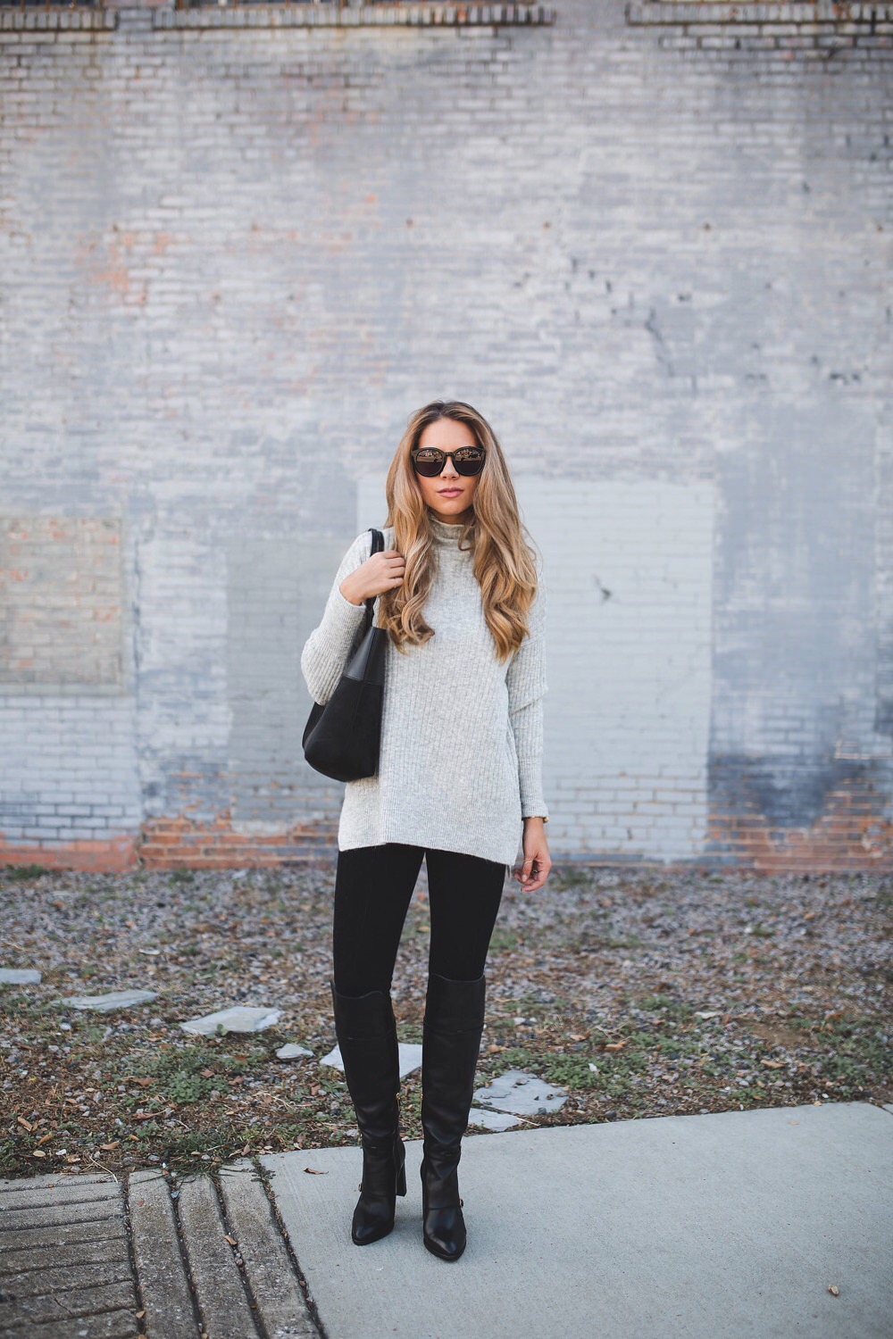 Grey Turtleneck Sweater