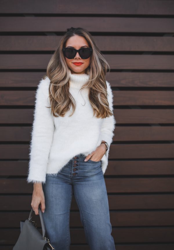 Fuzzy Sweater & Flared Jeans | The Teacher Diva: a Dallas Fashion Blog ...