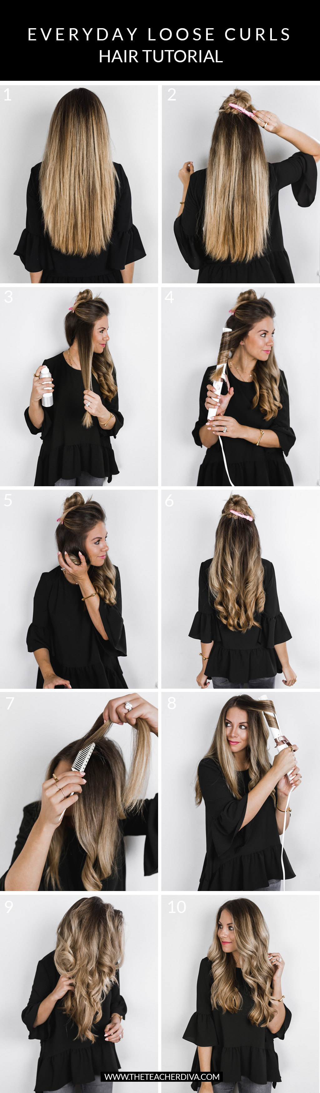 loose curls hair tutorial 