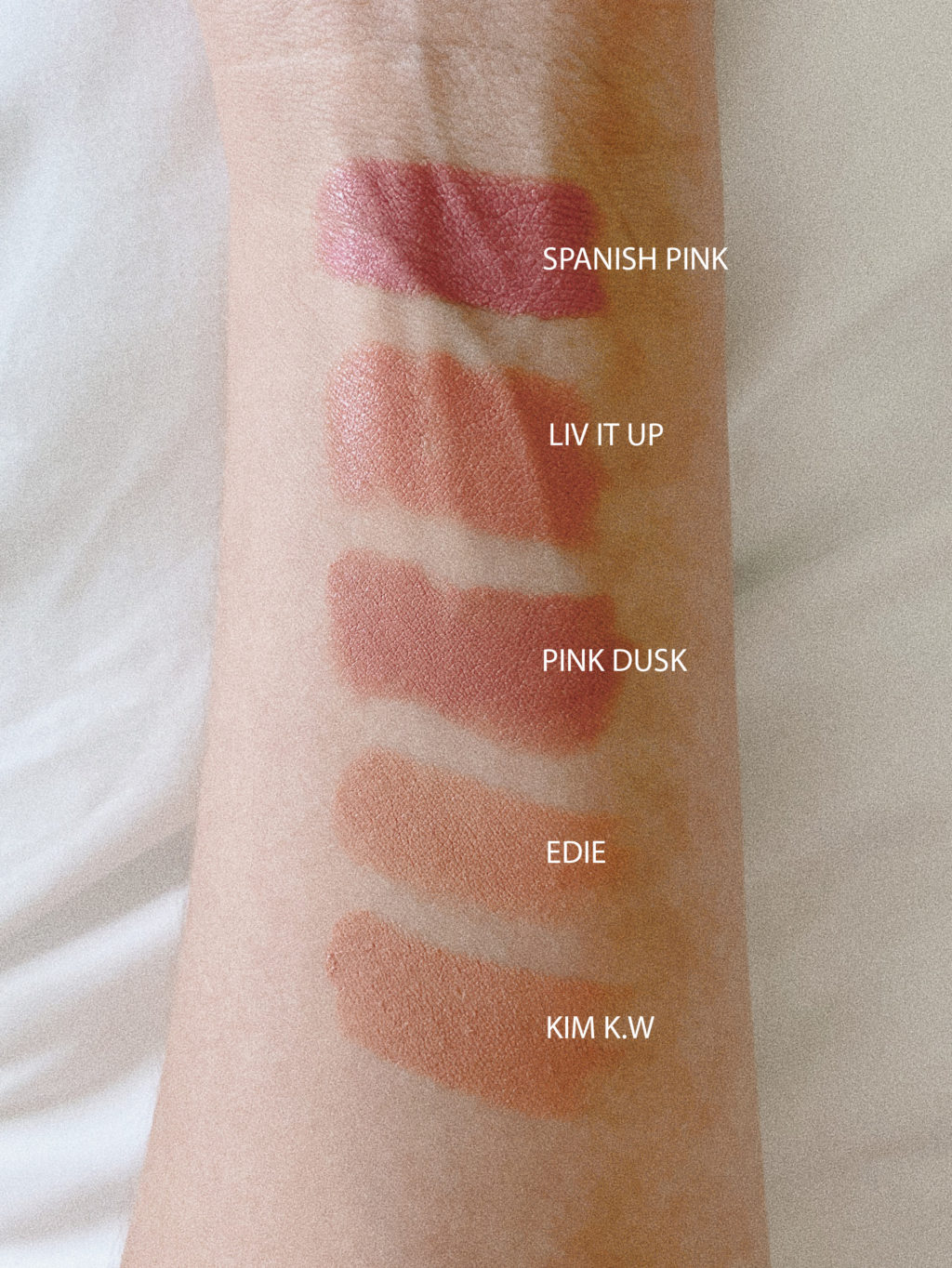 Spanish Pink lipstick swatch 