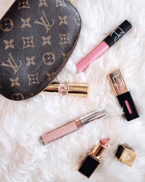 Louis Vuitton Makeup Bag with Lipsticks 
