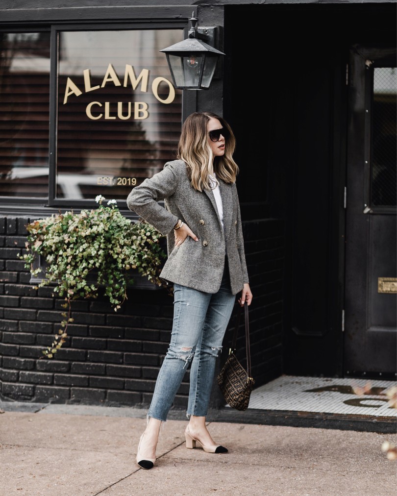 BLAZER AND JEANS STREET STYLE