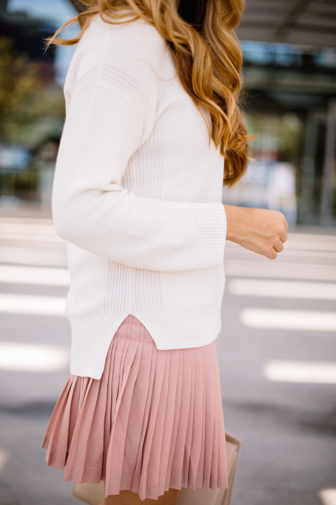 sweater with pleated skirt