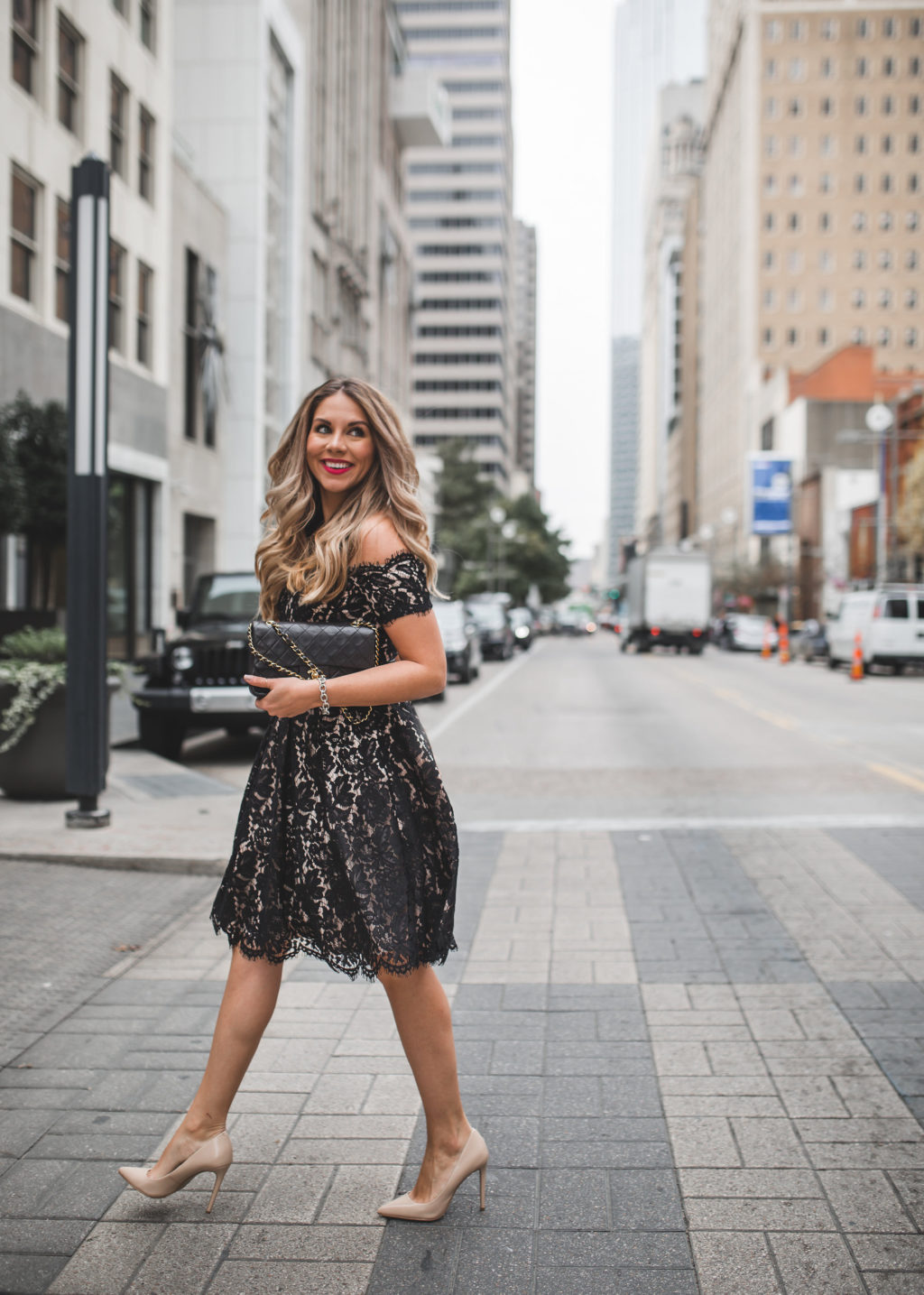 Black Lace Holiday Dress