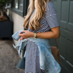 Striped Dress and Denim Jacket