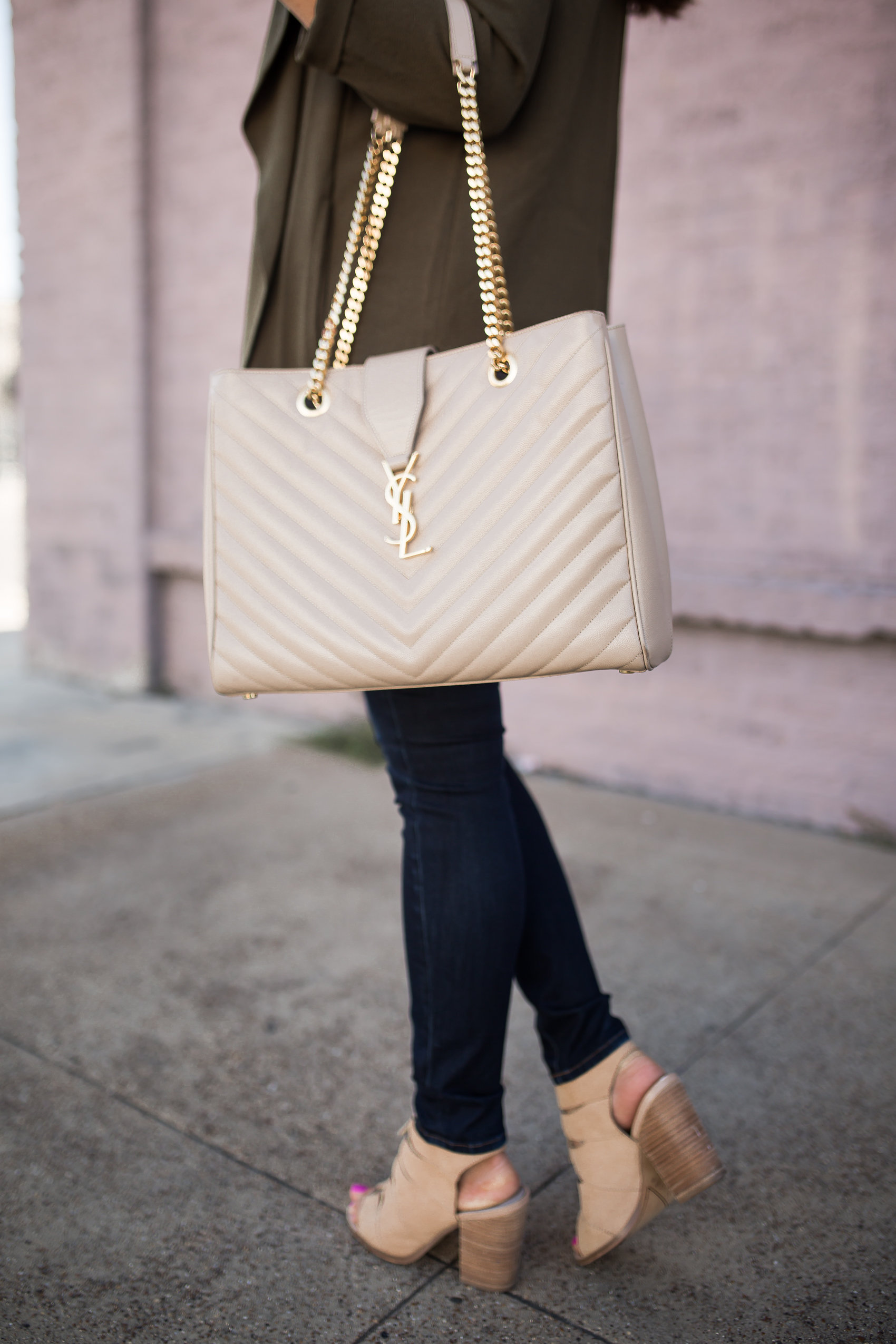 YSL Chevron Tote