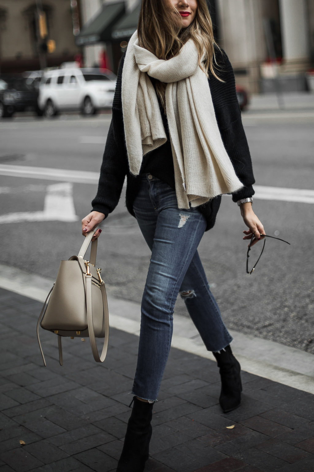 Oversized sweater and sock boots