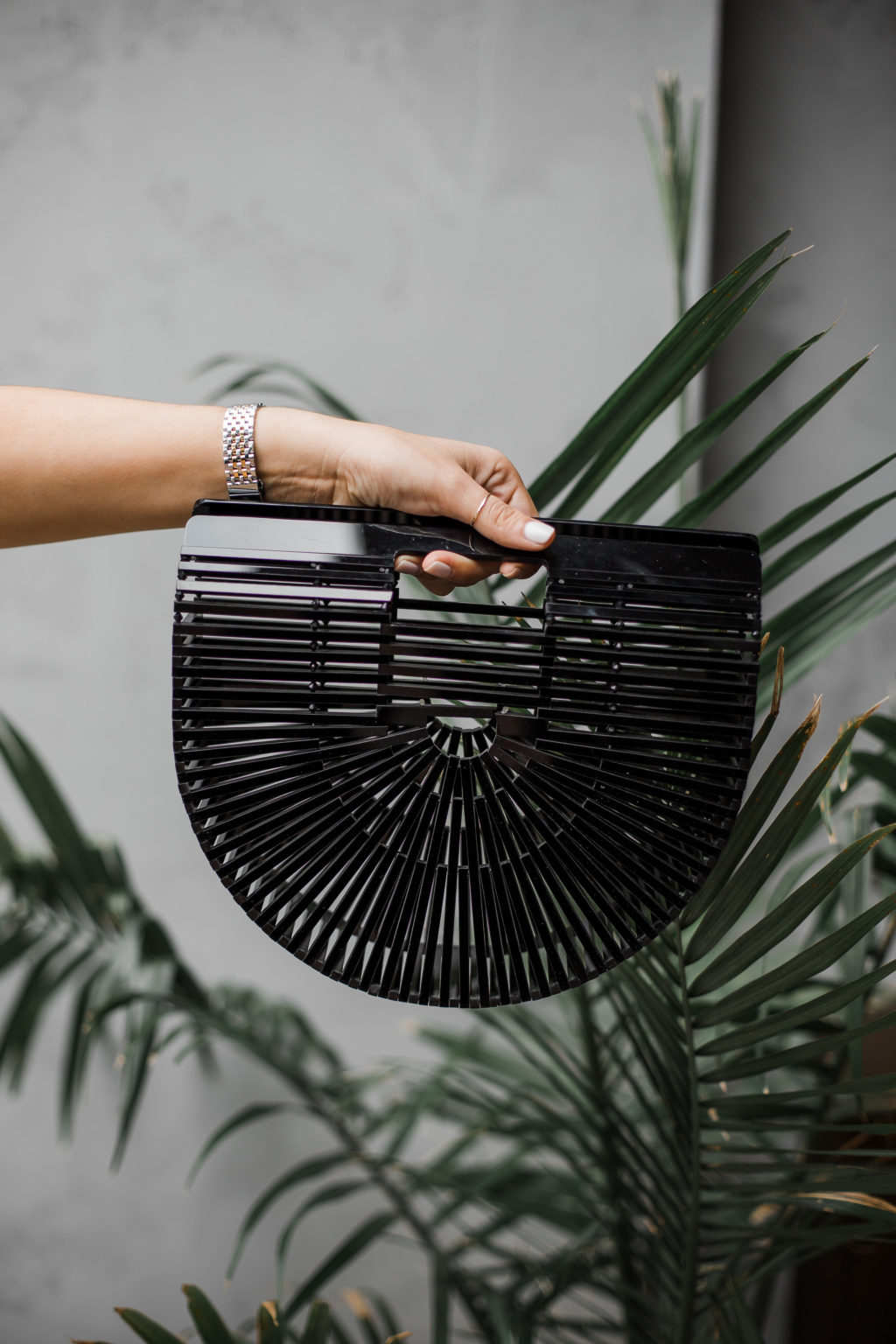 Black Acrylic Bamboo Clutch