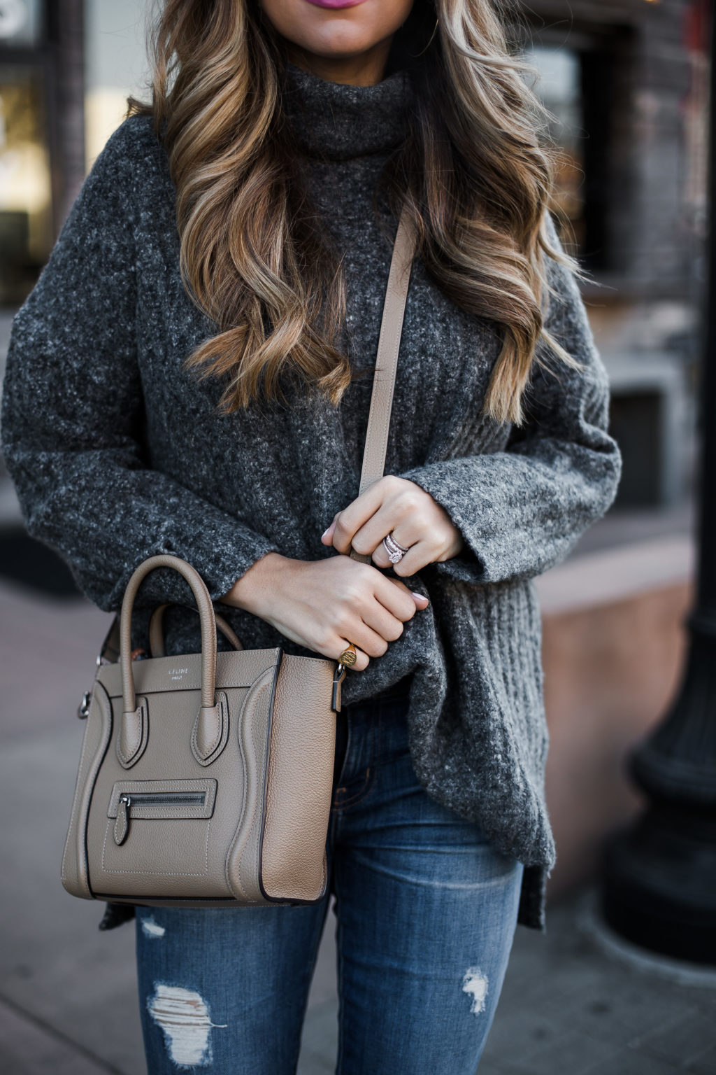 Grey Turtleneck with Black Leggings Outfits (7 ideas & outfits