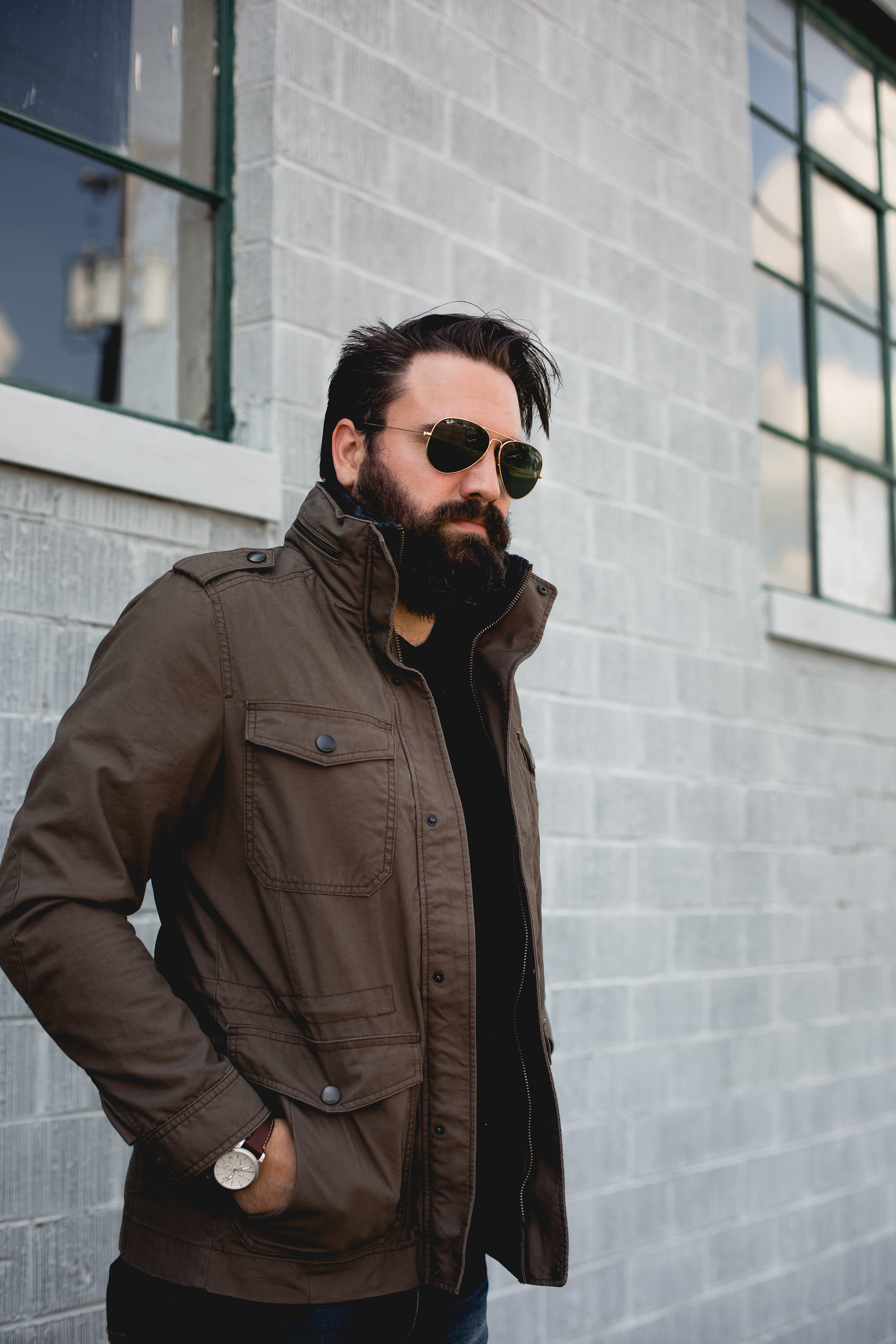 Mens hairstyle with bears