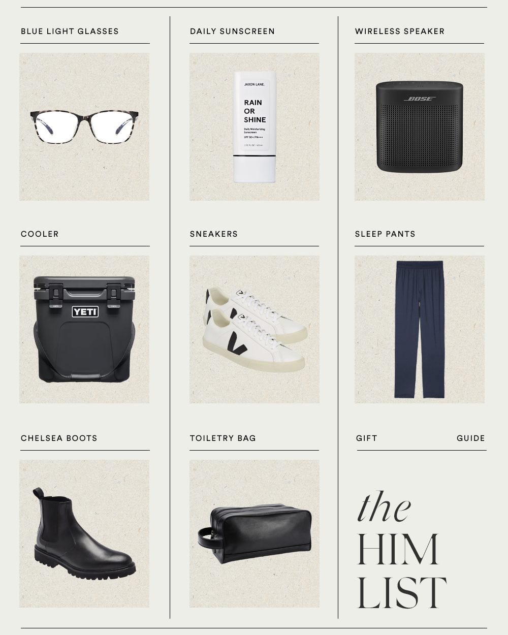 GIFT GUIDE: The Him List