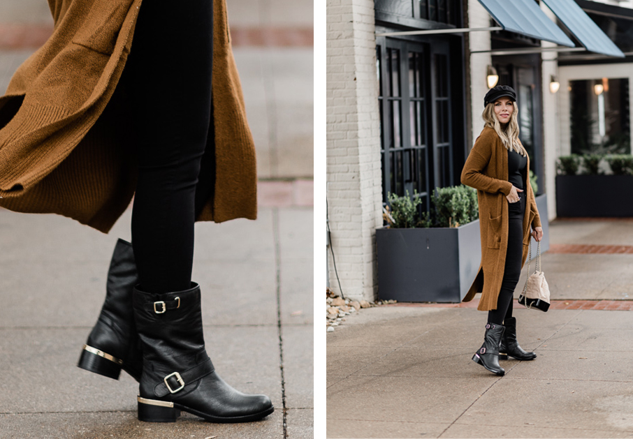 combat boots and leggings outfit