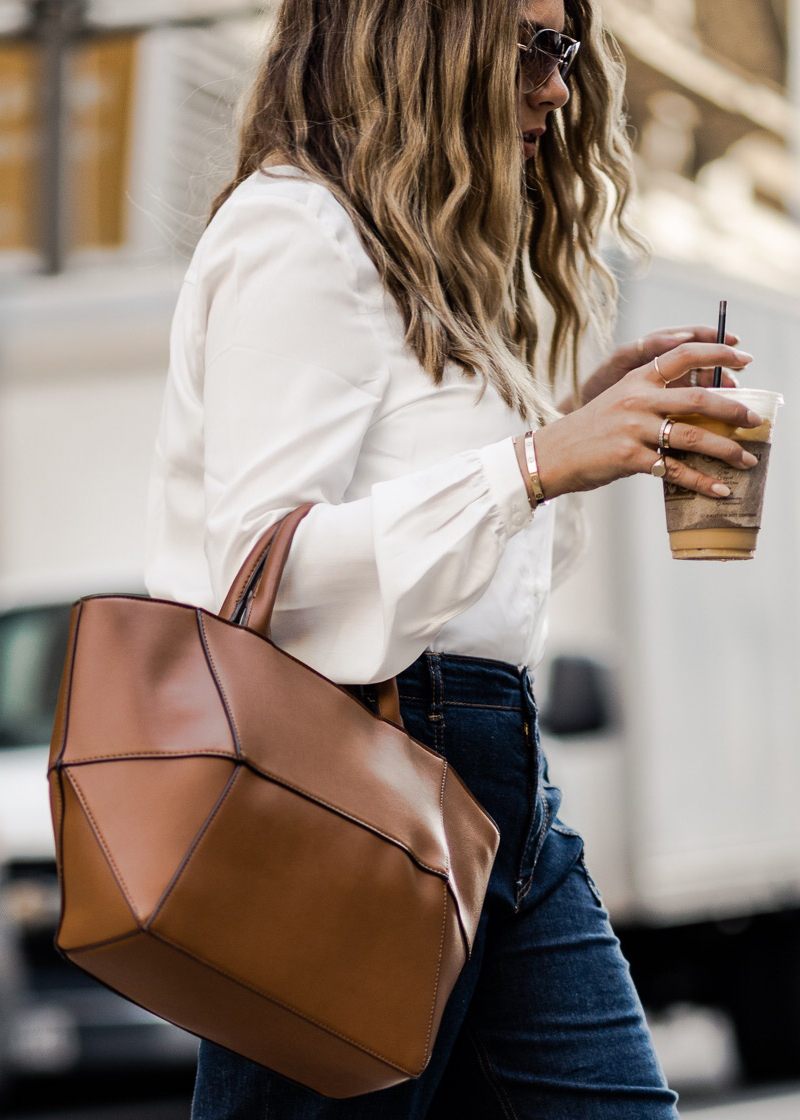 white blouse street style