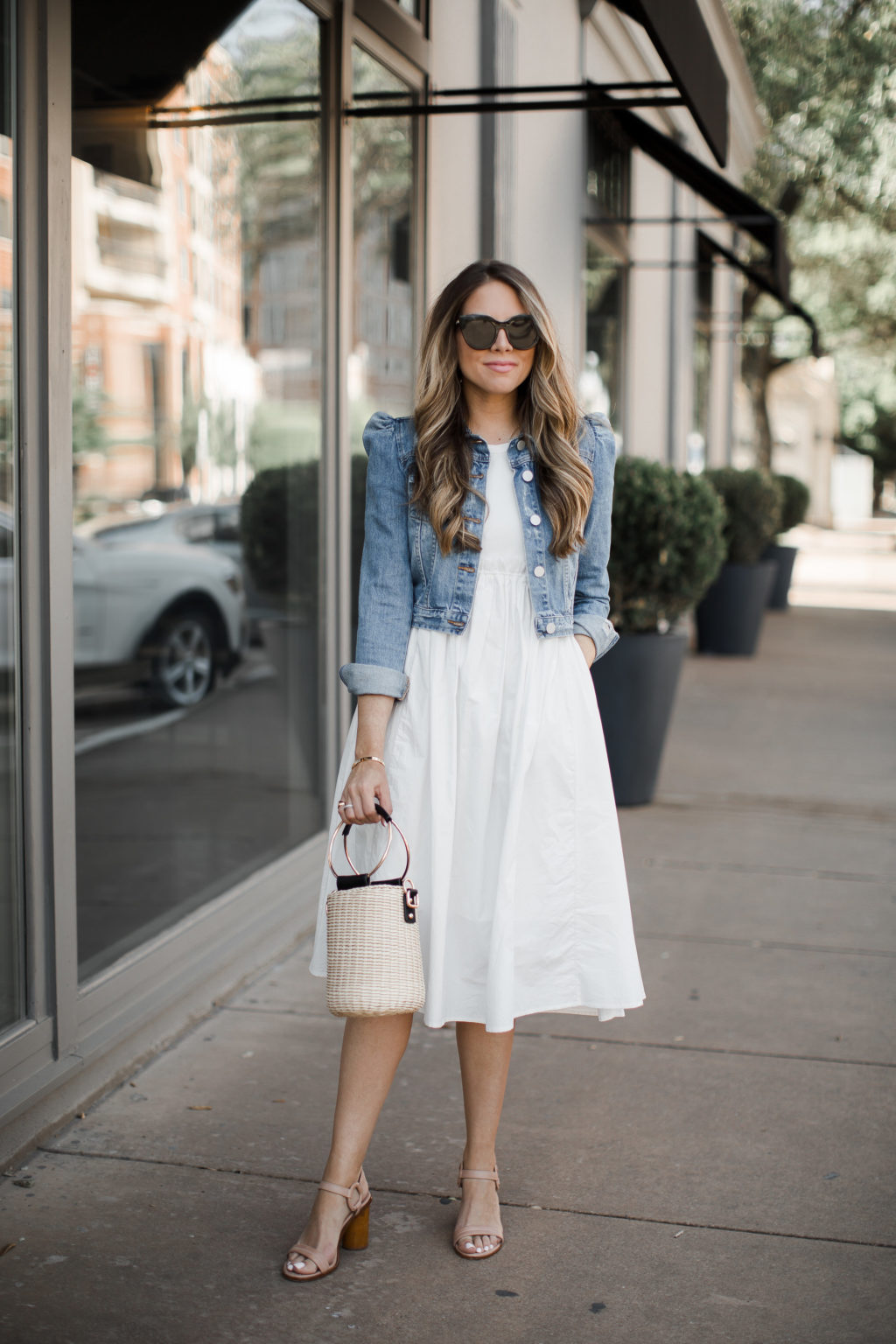 Summer Ruffle Dress + Denim Jacket | Summer dress outfits, Fashion outfits,  Stylish outfits