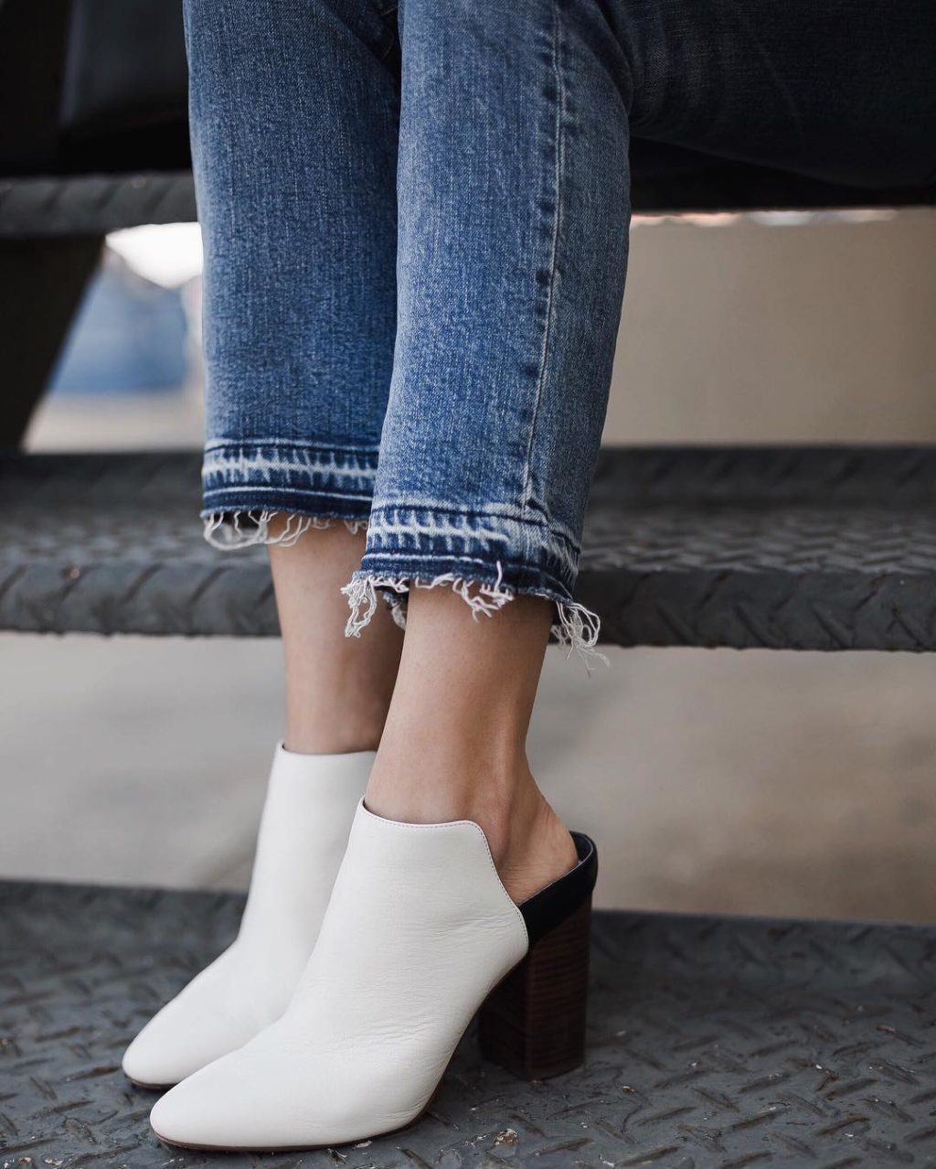 Dolce Vita White Backless Mules