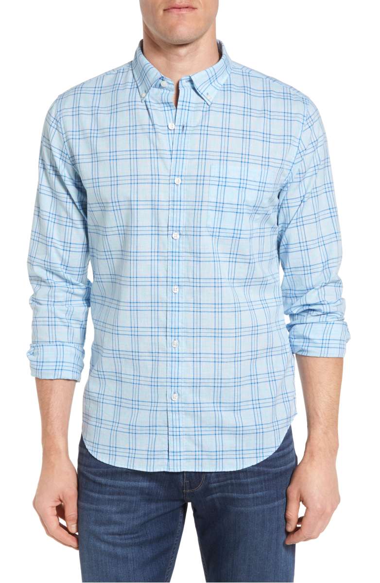 BONOBOS Slim Fit Plaid Sport Shirt