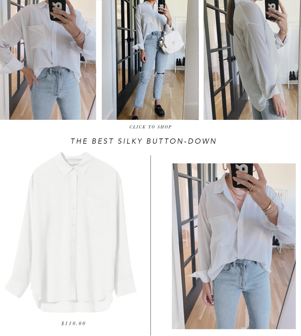 everlane white blouse