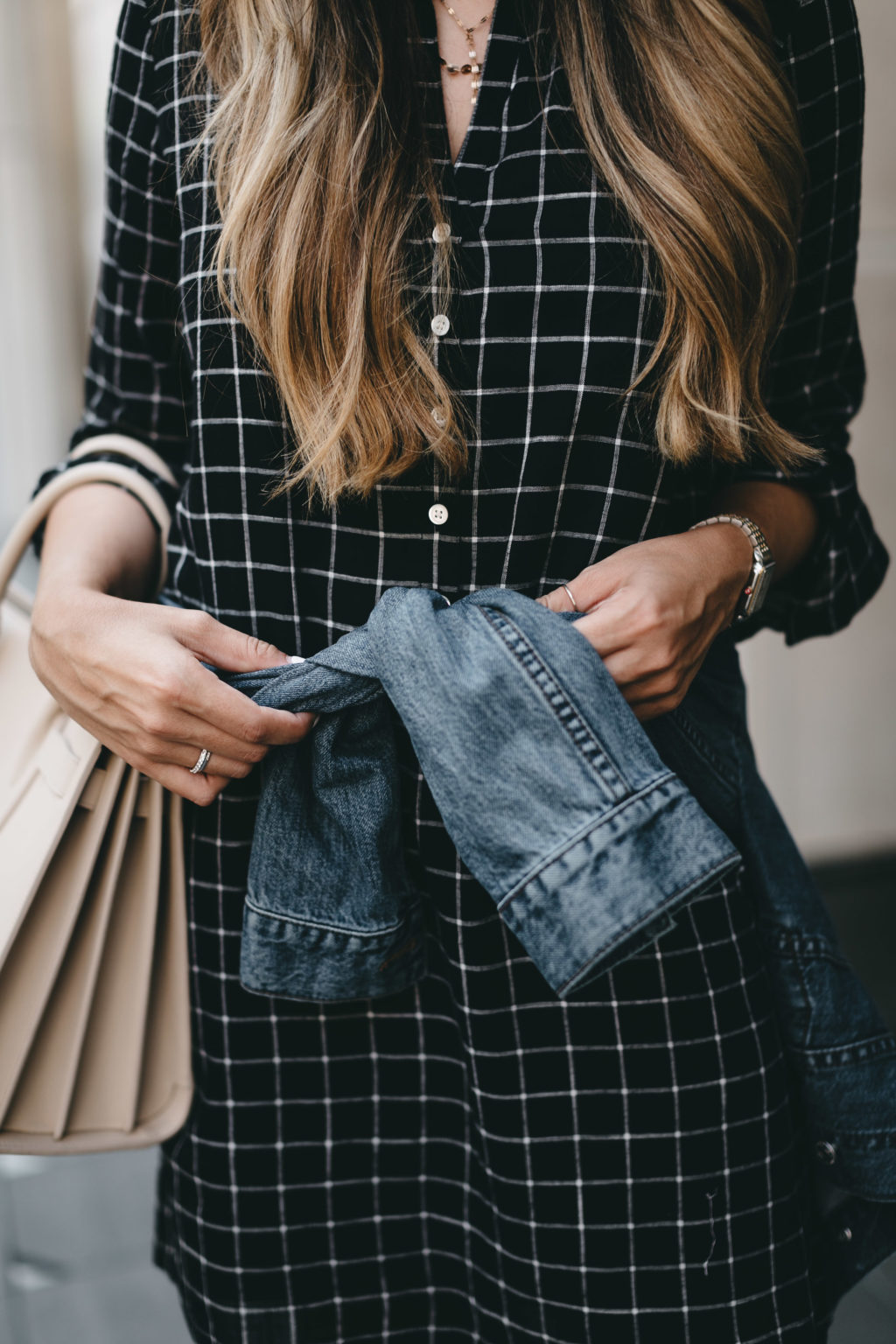 Black plaid dress