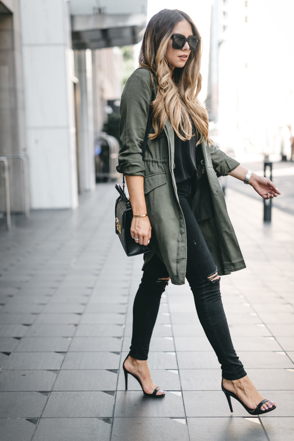 green jacket outfit