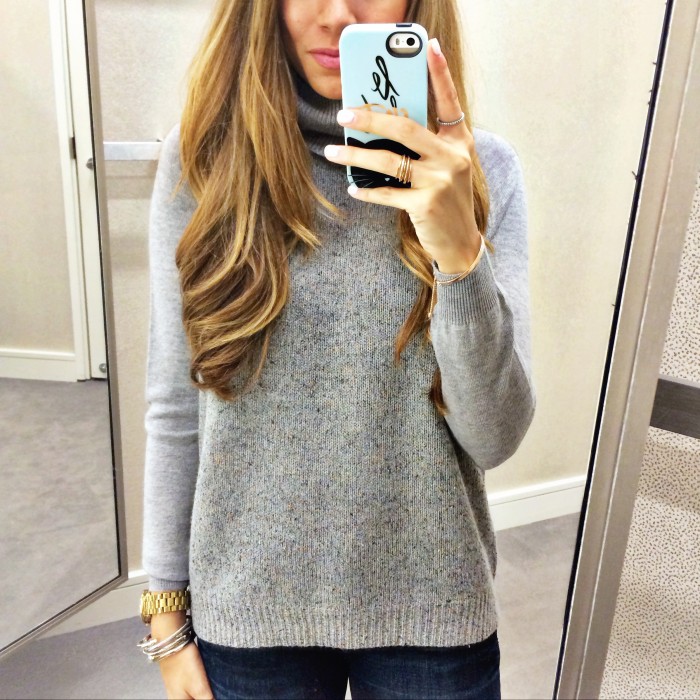 grey turtleneck sweater