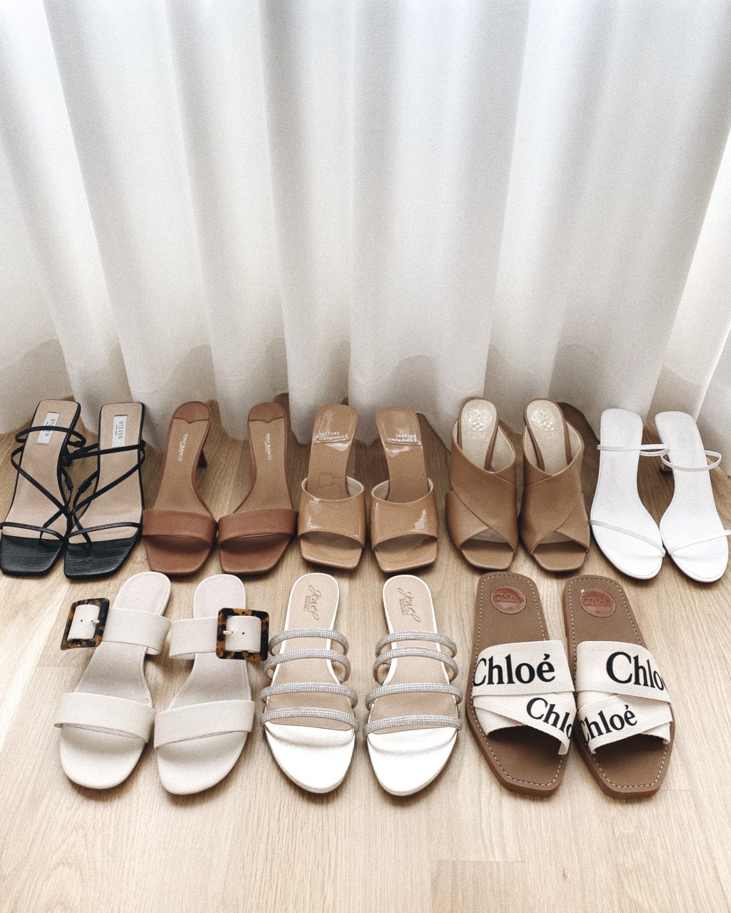 chloe logo slide sandals