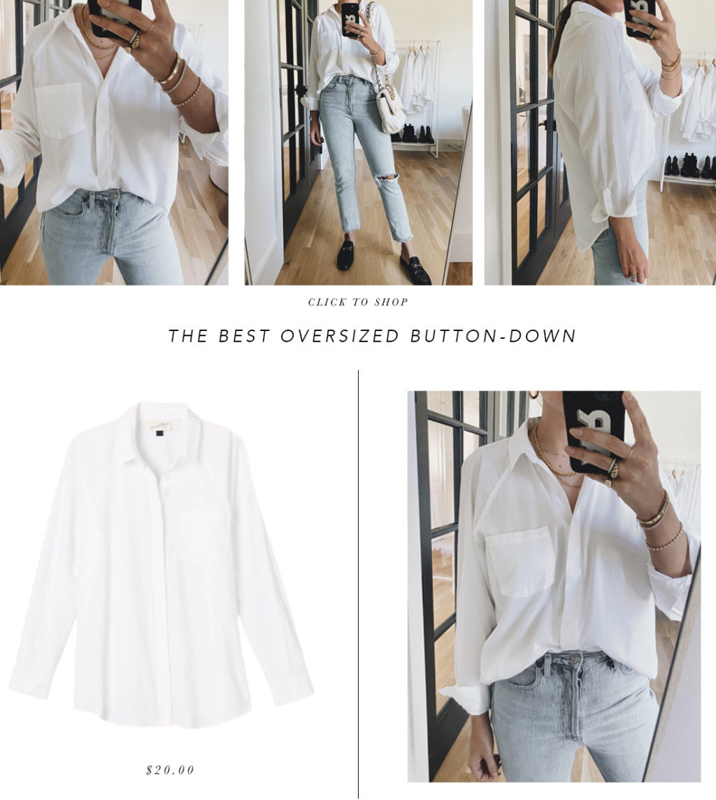 A Classic White Button Down Top for Spring on Life with Emily