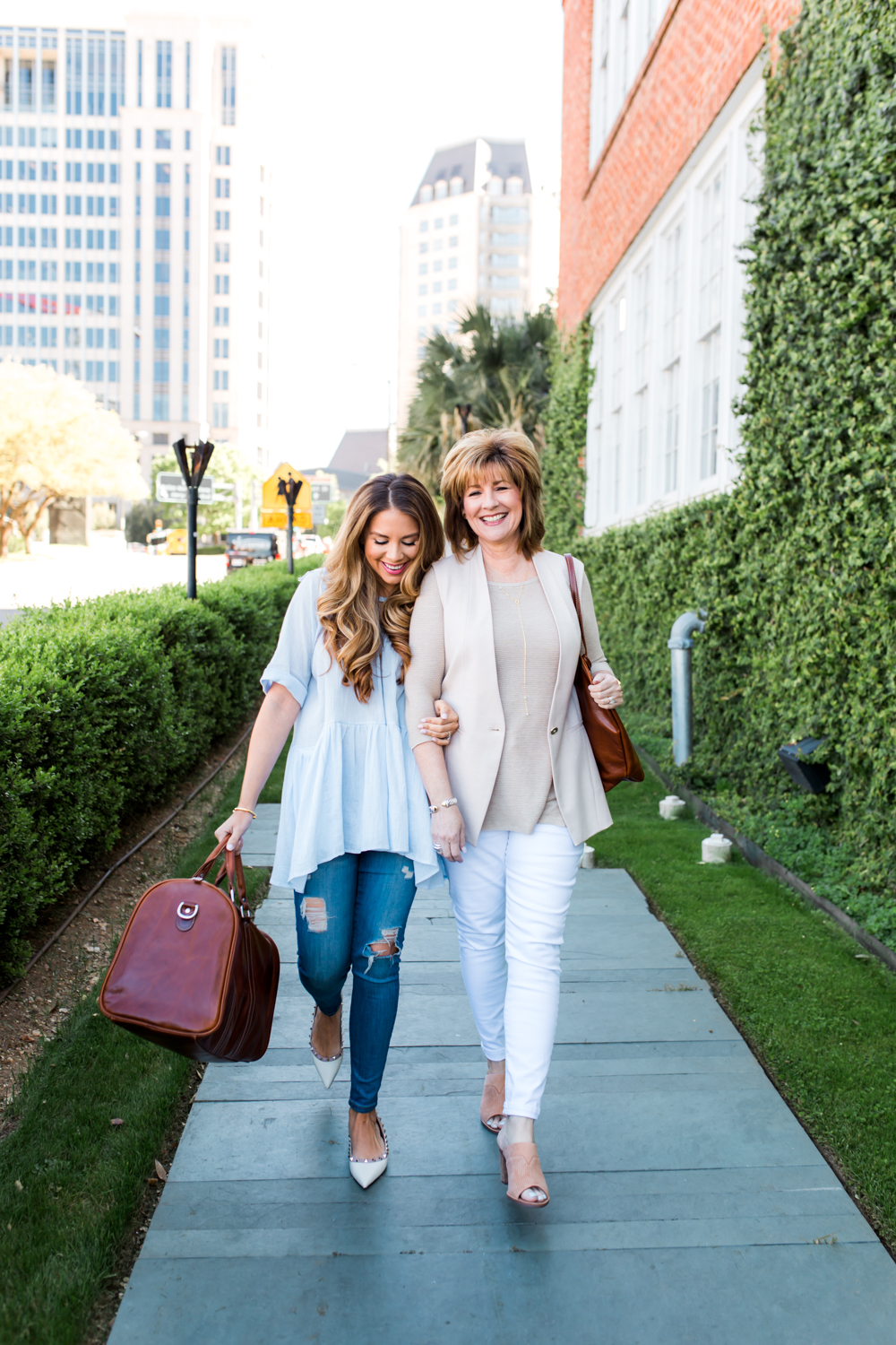 Ashely Robertson in Skinny Jeans and Valentino Rockstud Flats 