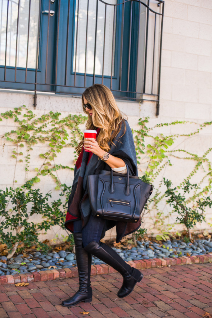 red colorblock cape