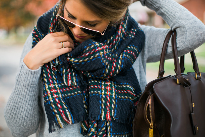 plaid scarf outfit