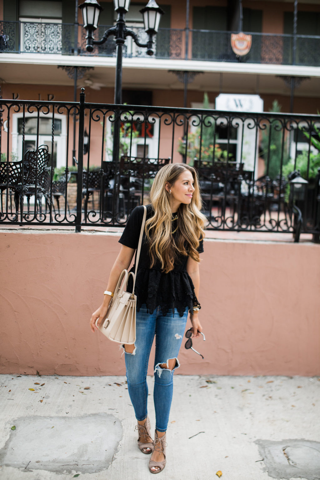 Black Lace Peplum